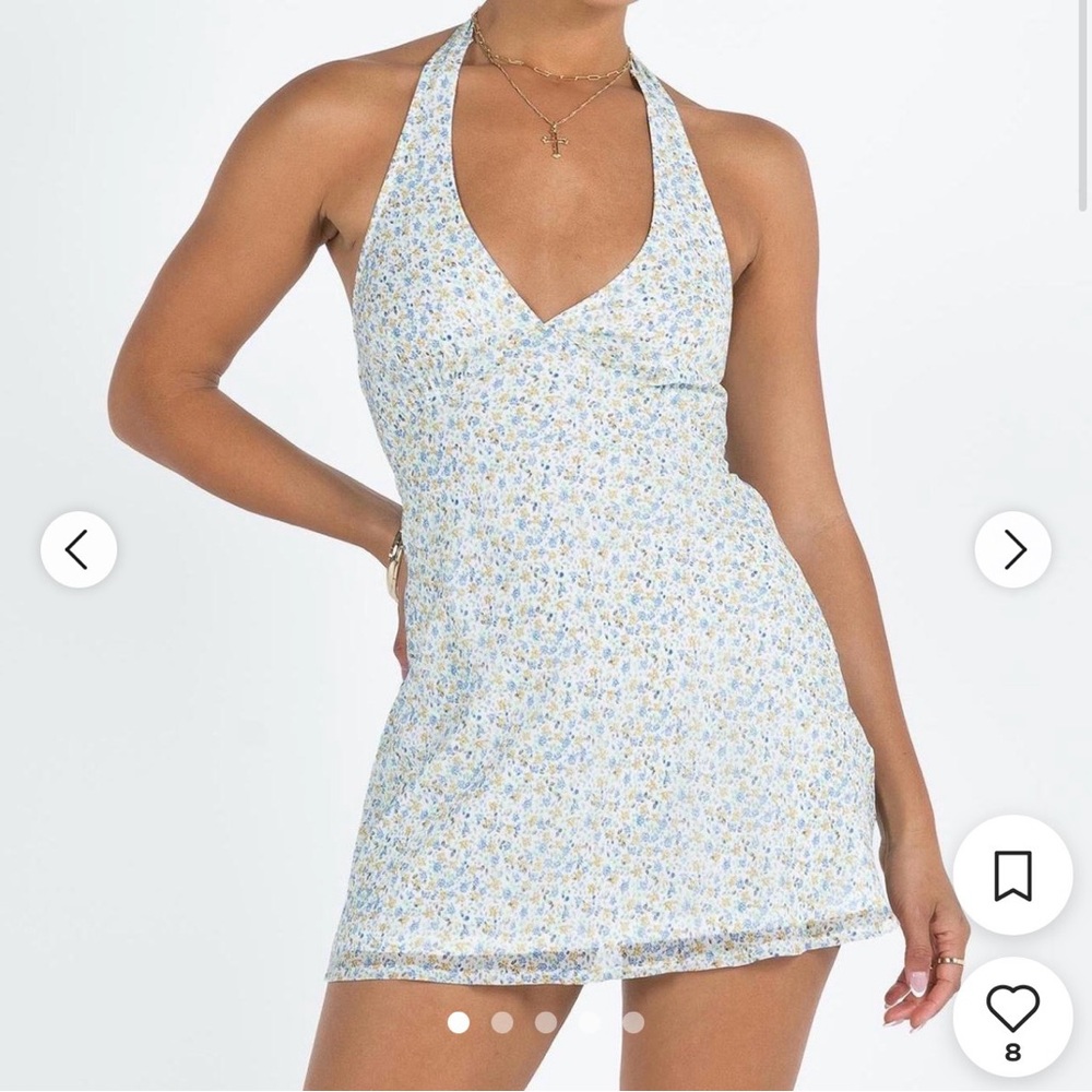 Princess Polly Yellow and Blue Floral Dress